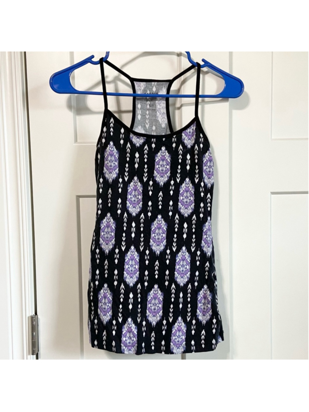 Garage purple black spaghetti strap tank top size xs